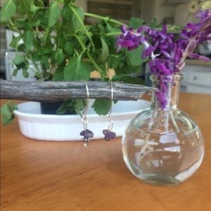 Amethyst and silver earrings, handmade! 😊